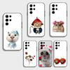 Großäugiges albernes KATZE Maus Handyhülle für Samsung S26,S25,S24,S23,S22,S21,S20,Ultra,Plus,FE Schwarze weiche Hülle