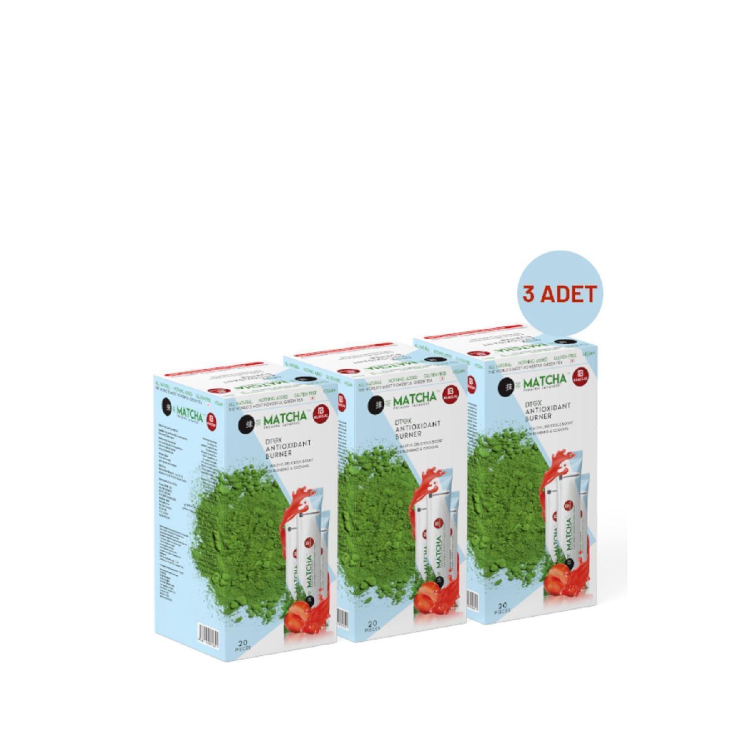 

Японский детокс-горелка премиум-класса со вкусом клубники, чай матча, 3 коробки