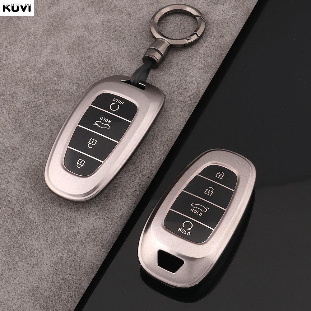 TPU Bilnøkkelholder Deksel For Hyundai Tucson Solaris Sonata Hybrid NEXO NX4 Santafe Dn8 4 knapper 2020 2021 2022 Tilbehør