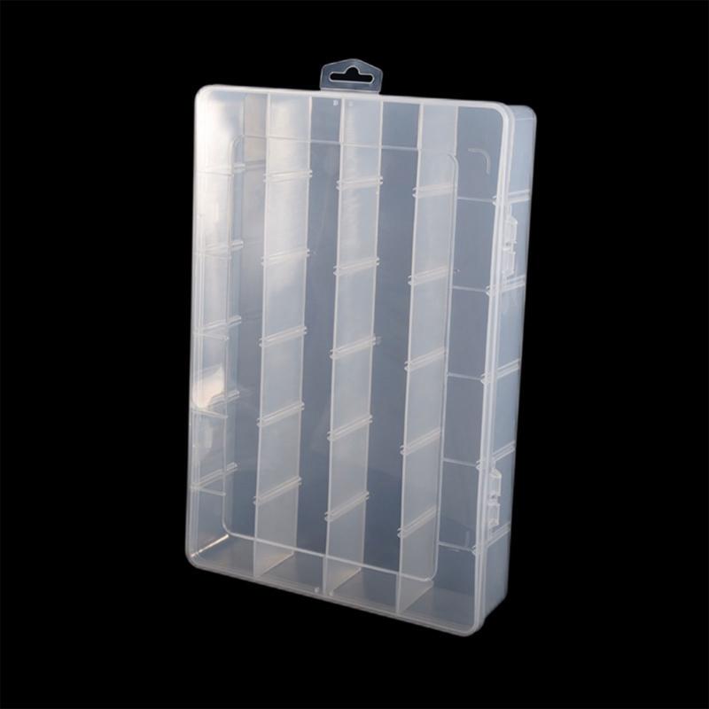 24 Compartments Clear Stackable Plastic Storage Boxes with Adjustable Dividers for Beads Crafts Jewelry Fishing Tackle