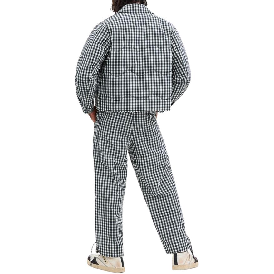 Coach Ss25 Plaid Quilted Lapel Long Sleeve Cotton Jacket Unisex Jacket Black CAH65-W4M