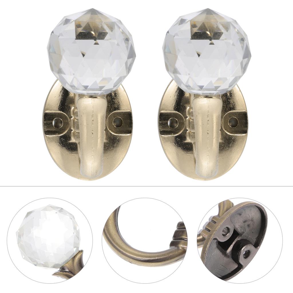 2 st Zinklegering Kristall Gardinkrokar Kreativa Dekorativa Hushålls Gardintillbehör Badrum Omklädningsrum Hängare