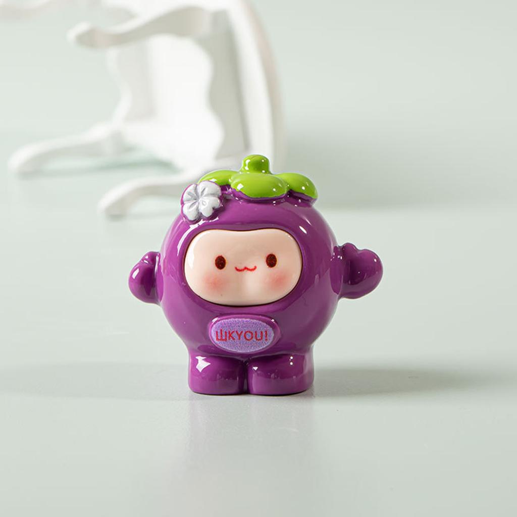 Miniature Figurine Mini Cute Car Interior Decorations Cartoon Fruits Doll Luminous Home Decoration Accessories Crafts Gifts