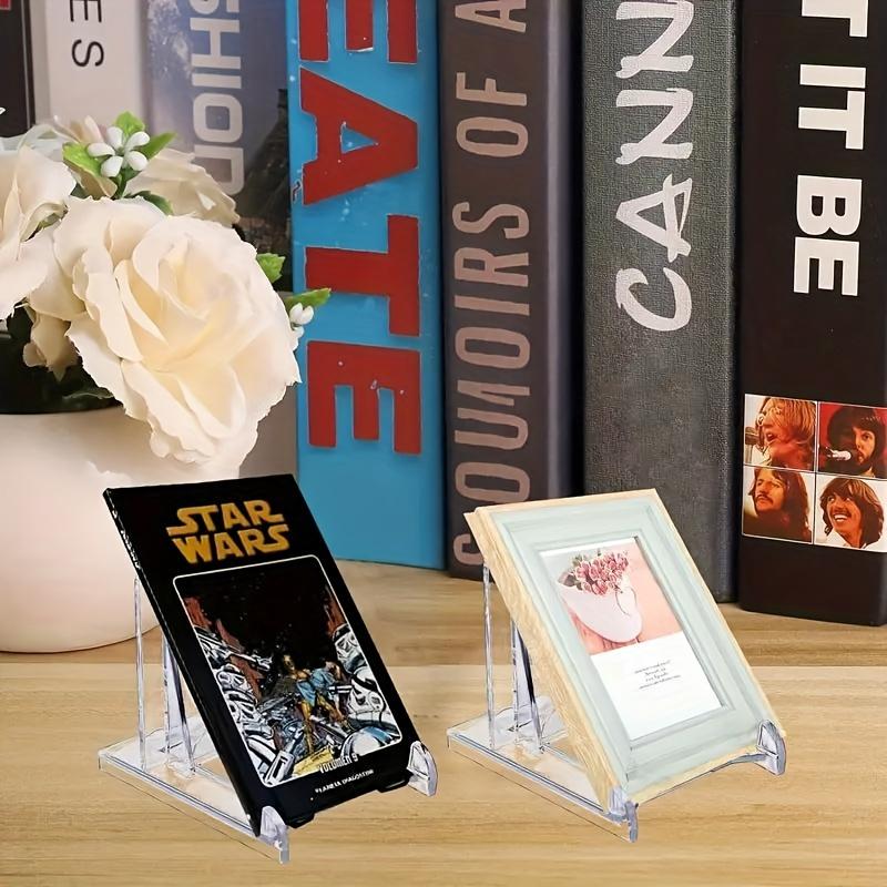 24PCS Adjustable Acrylic Display Easels Multipurpose Plastic Stands for Pictures Collectible Cards Decorative Plates Home Decor