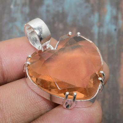 Morganite Gemstone Solid 925 Sterling Silver Handmade Wonderful Jewelry Pendant