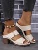 Summer Wedge Sandals Open Toe Slip On Peep Toe One Strap Casual Comfortable Heeled Sandals for Women