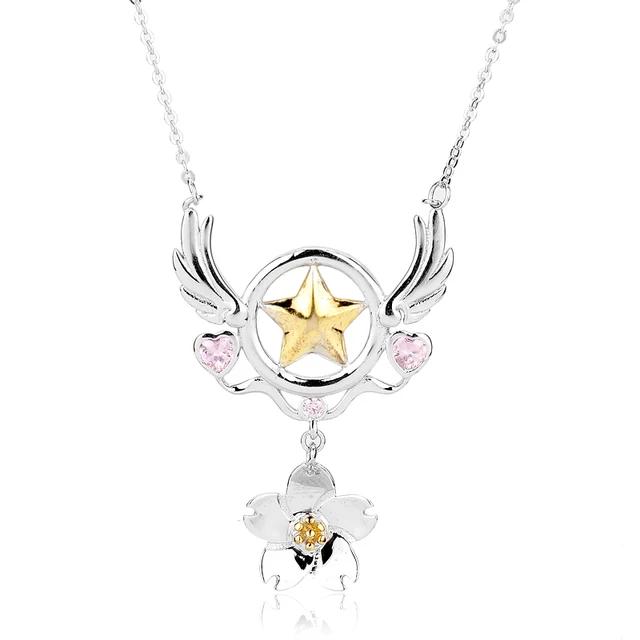 Cartoon Anime Card Captor Sakura Choker Halsketten Cardcaptor Sakura Clow Anhänger KINOMOTO Versiegelungsstab Statement Halskette