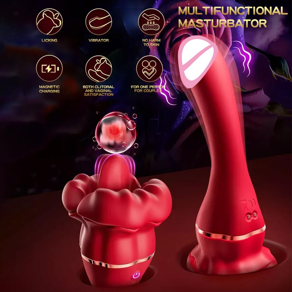 Nipple Vagina Tongue Licking Vibrator Massager Masturbation Dildo Vagina Massage Wand G-Spot Vibration Dildo Female AdultSex Toy