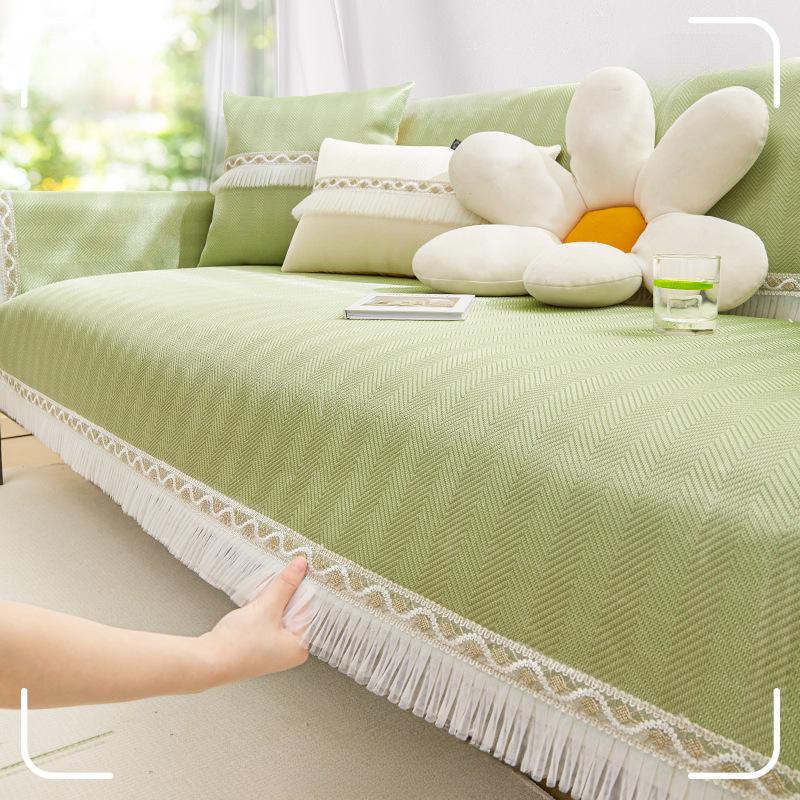 Ice Silk Sofa Cushion Summer Seat Cushion for Summer Non-Slip Leather Sofa Cover Cold Feeling Cover Towel Summer Cool Pad