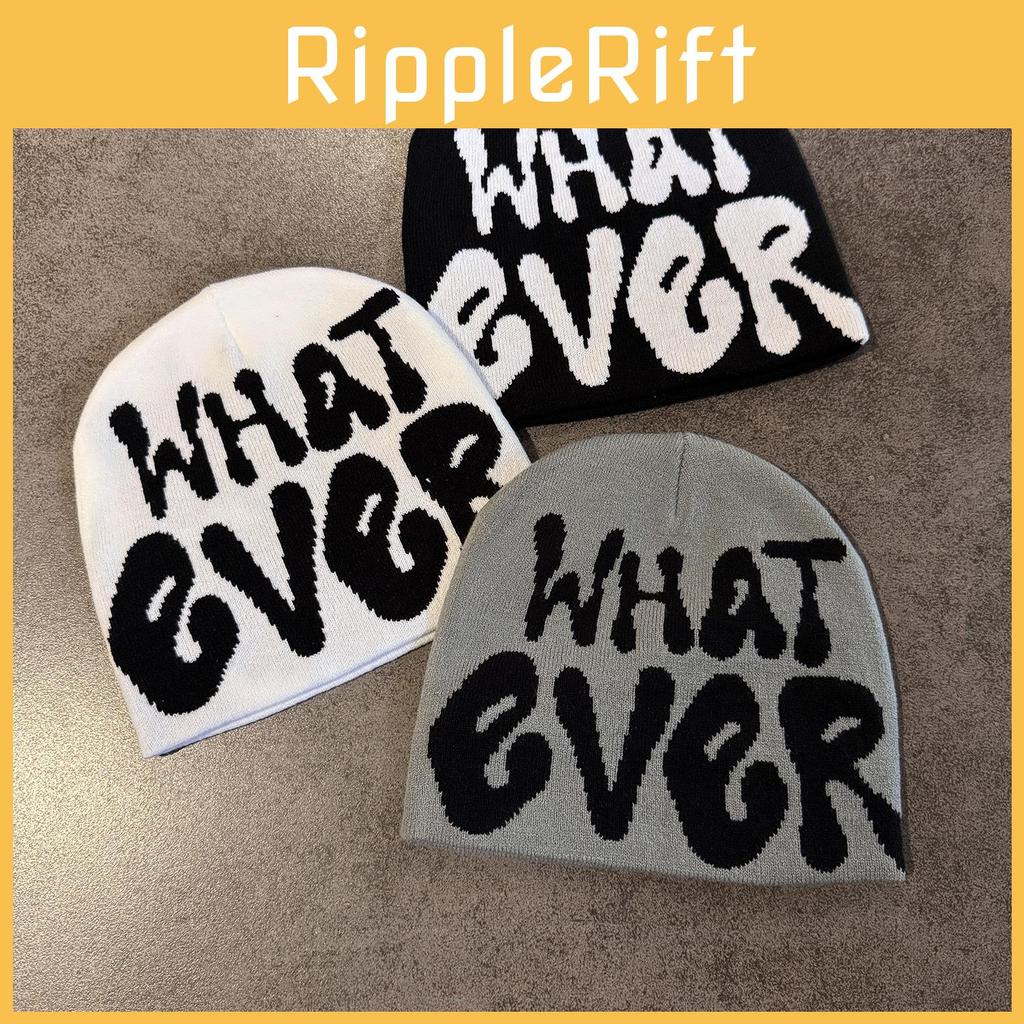 Lettered Ever What Knit Cap Unisex Cold Weather Outdoor Sport Daily Wear Travel