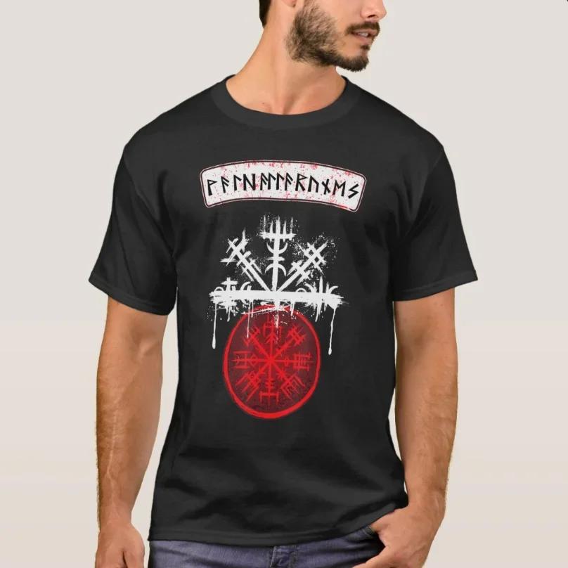 Nordic Warrior Odin Valhalla Vegvisir Rune Berserker TShirt 100 Cotton ONeck Short Sleeve Casual Mens Tshirt Size S3XL S