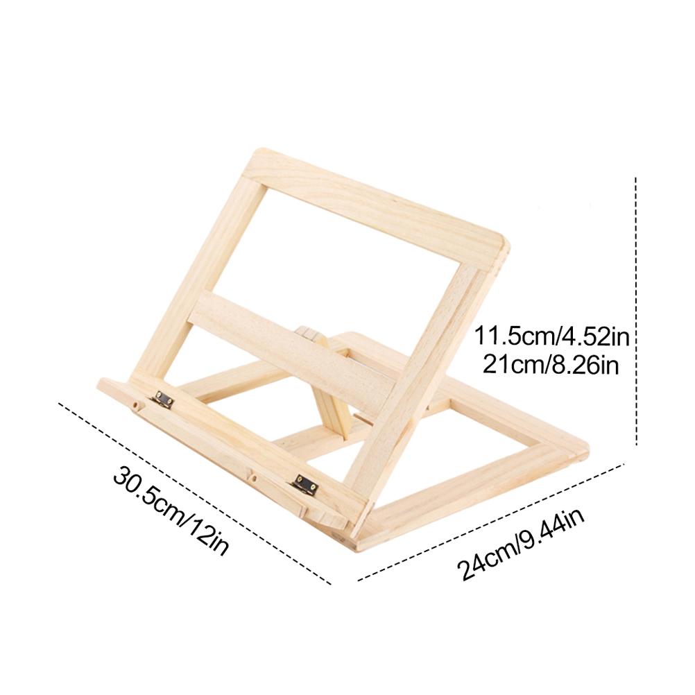 Portable Wooden Lectern for Books Wooden Reading Stand Adjustable and Foldable Lectern for Cookbooks Recipes Tablet