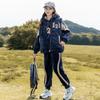 Girls Velvet Tracksuit Set Winter Thick Fleece Hooded Sweatshirt Pants 3pcs