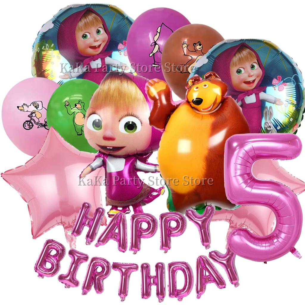 Dívka a medvěd Narozeninová sada Party dekorace Narozeninové talíře Ubrus Ubrousky Dárková taška Oslava pro miminko Party drobnosti Potřeby