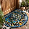 60*90cm Retro Pebble Semi-Circular Floor Mat, Diatom Mud Floor Mat, Entrance Foyer Carpet, Dirt-Resistant And Easy-To-Maintain Floor Mat