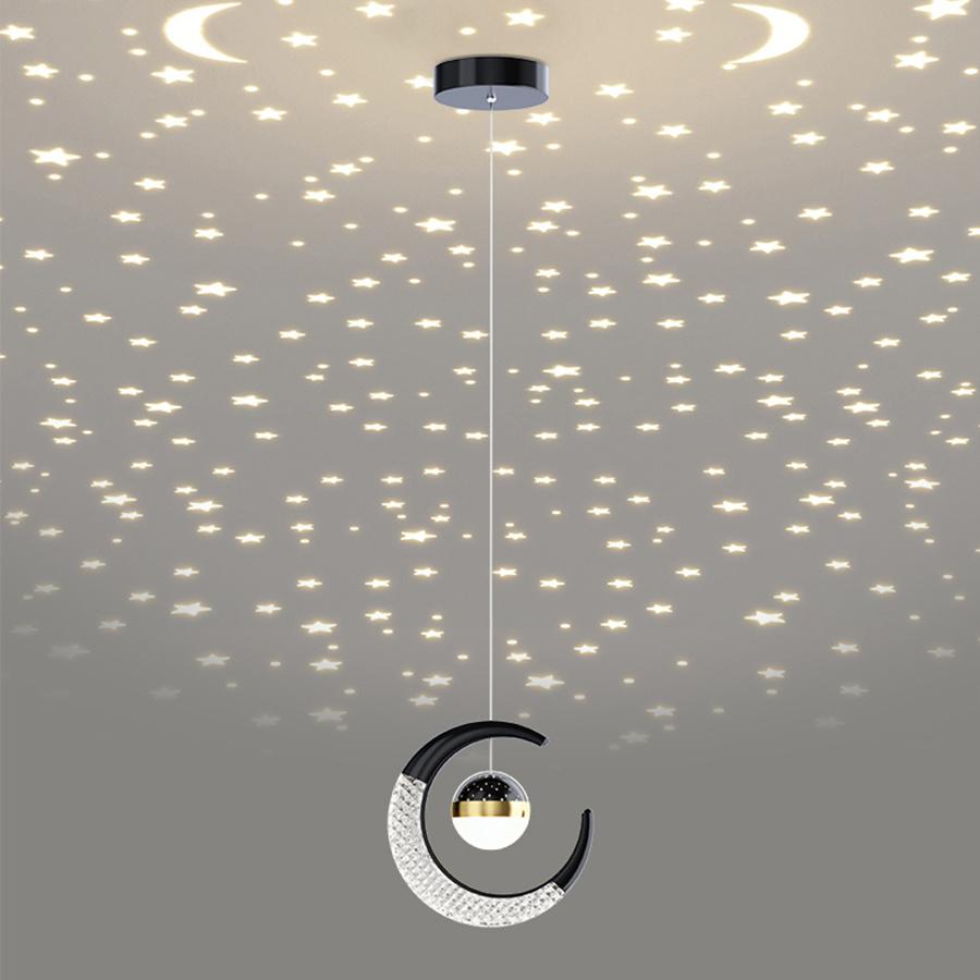 Kreskówkowy Dziecięcy Żyrandol Gwiazda Księżyc LED Lampy Wiszące Sypialnia Przyłóżkowa Wisząca Lampa