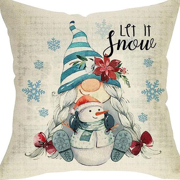Nordic Christmas Snowman Pillowcase Linen Sofa Cushion Pillowcase New Style Christmas Pillowcase