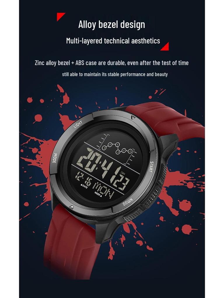 Sanda Multifunctional Digital Watch: Single Display, Alarm, Large Dial, Waterproof Sports Watch for Students.