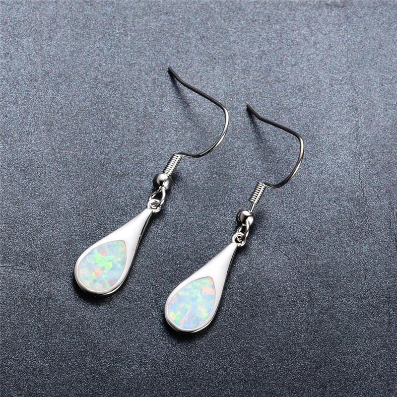Hawaiian Ocean-Style Opal Teardrop Earrings