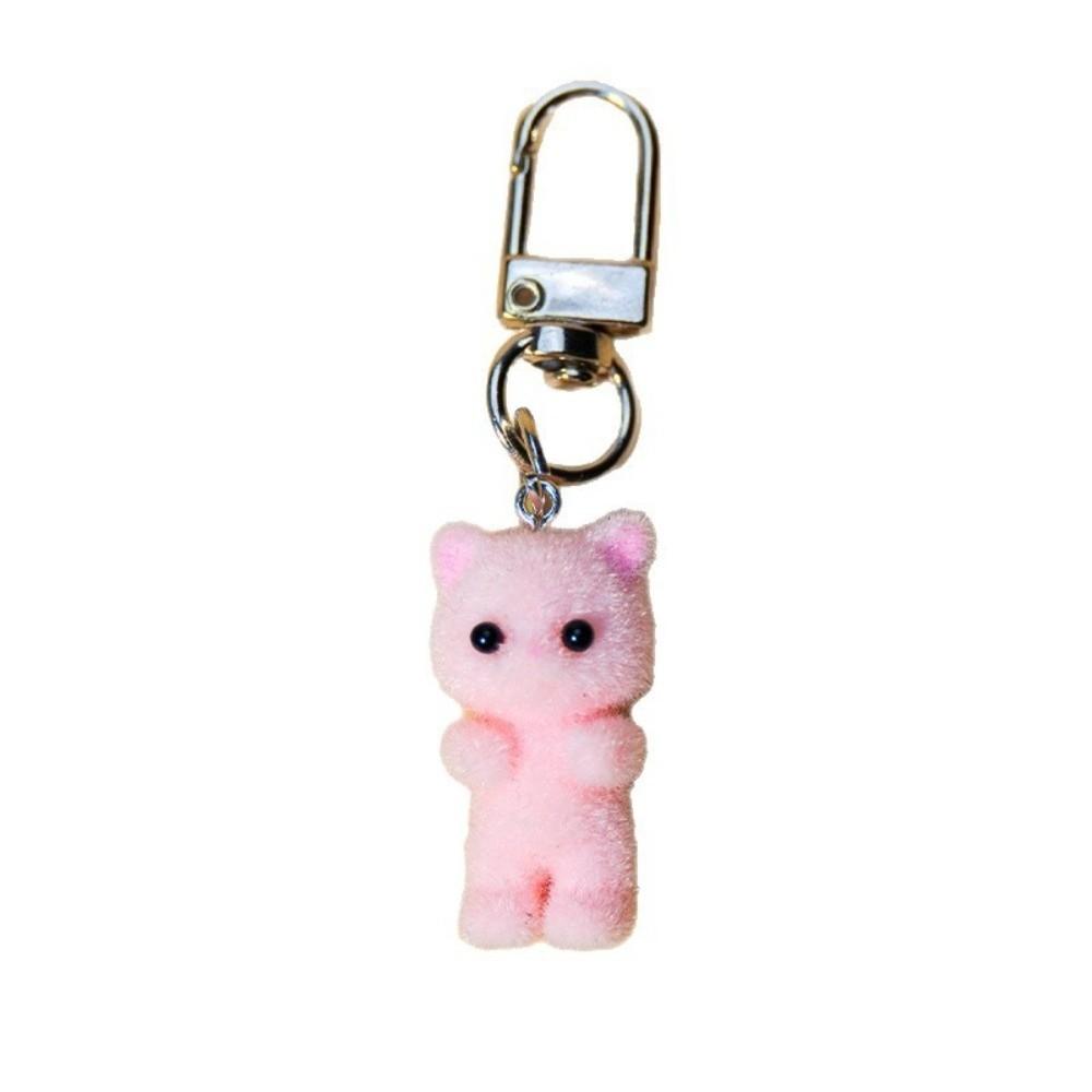 Ornaments Cat Keychain Bag Hanging Car Key Ring Personality Plush Cat Pendant  Gifts