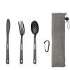 Black/Silver Camping Cutlery Set Stainless Steel Spoon Fork Set Flatware Set  Outdoor