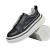 Autumn 2025 Men's Leather Breathable Slip-on Loafers with Thick Sole