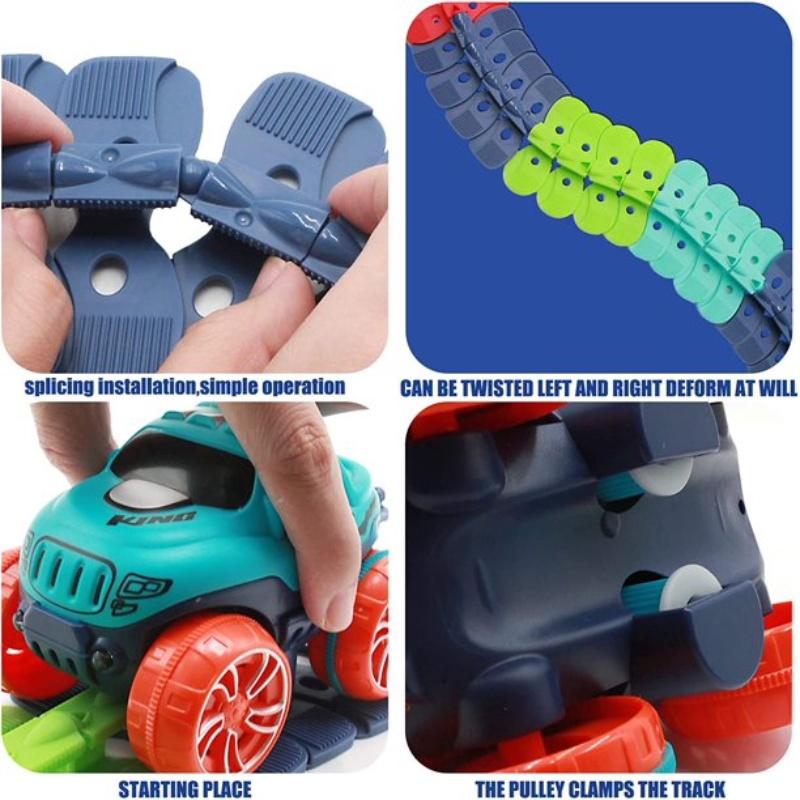 Magisches Schwerelosigkeits-Autobahn-Spielset mit LED-Rennwagen und im Dunkeln leuchtenden Regenbogen-Schienen Perfektes Geschenk für Kinder!