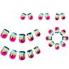 24 Pieces Coconut Sunset Press On Nail Glossy Short Square Artificial Nail Stick On Nail For Parties And Daily Use
