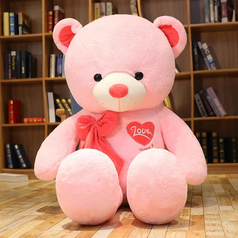 80/100CM Bear with Heart Stuffed Animals Bear Plush Toys Doll Lover Birthday Gift