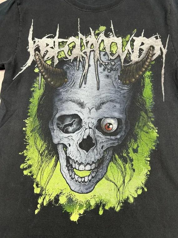 Винтажная футболка Job For A Cowboy Death Metal Band Скелет BT425 Унисекс XXXL