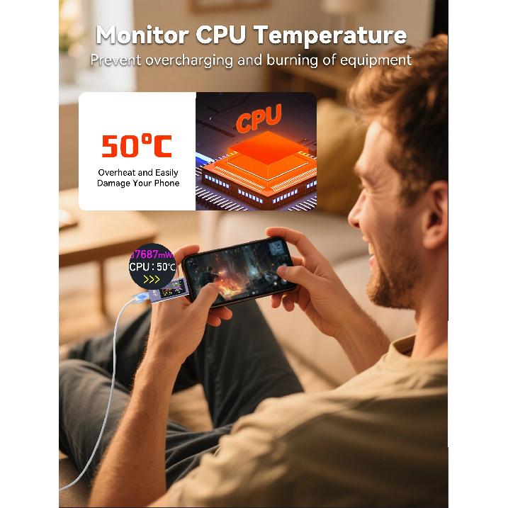 Type-C/USB Tester DC 4-30V Multi-function Digital Voltage Ammeter Power Meter Type-c Cell Phone Fast Charger Capacity Tester