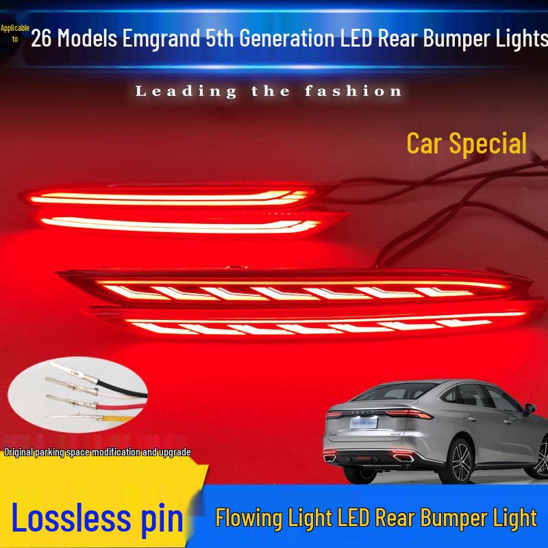 LED Flowing Turn Signal & Brake Light for 5th Gen Geely Emgrand Rear Bumper - Fits 26 Models