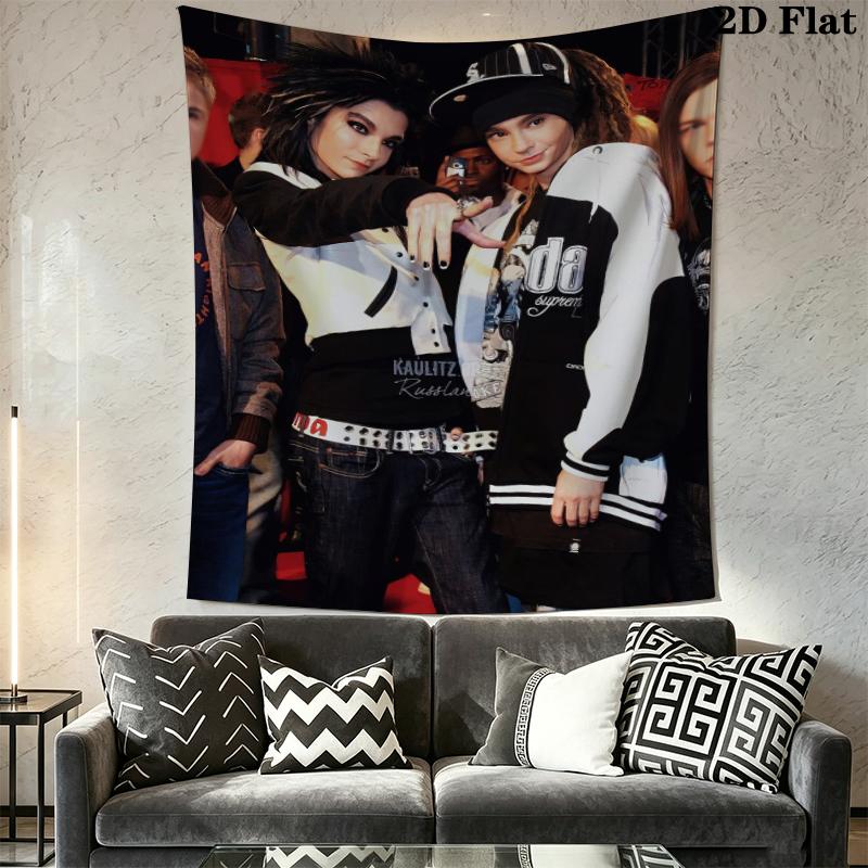 Bill Kaulitz E Tom Kaulitz Wall Tapestry Aesthetic Wall Hanging Printed Fabric Blanket Decorative Tapestries for Bedroom Living Room Home Decor