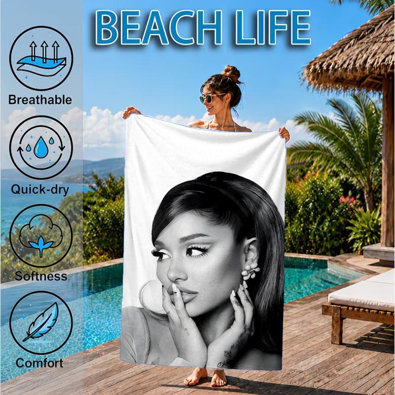 Music Pop Ariana Fashion Beach Towel, Microfiber Beach Towel, Perfect For Pool, Beach, Travel, Home Decor Beach Party Fan Gifts