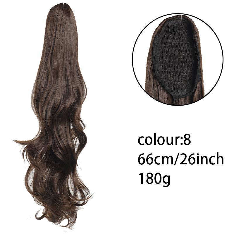 Vrstvená kudrnatá paruka s velkými vlnami a stahovací šňůrkou, vláknitý culík, paruka z culíku pro ženy, tepelně odolná paruka, jednoduchá a pohodlná na nošení