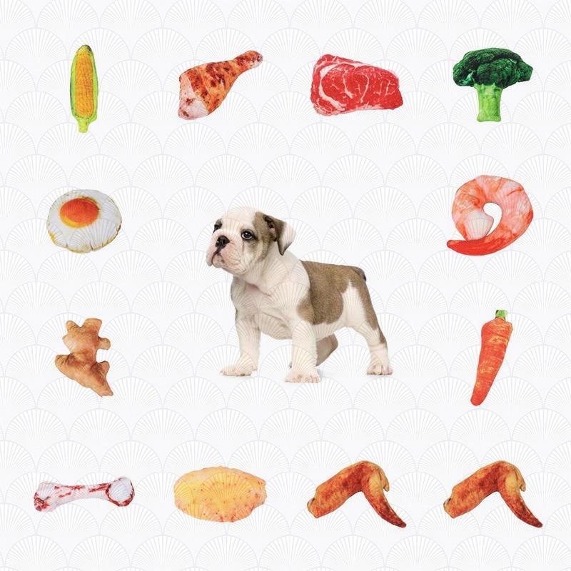 Juguete masticable duradero de lona para perros con diseño de verduras para horas de diversión