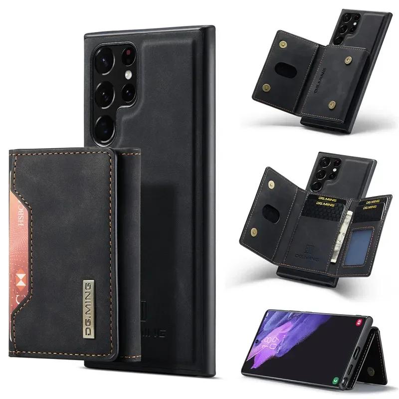 Retro Magnetic Leather Wallet Card Phone Case For Samsung Galaxy S26 Ultra S25 FE S24 Plus S23 S22 S21 S20 Flip Back Cover Coque