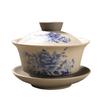 Chinese Kung Fu Tea Tureen Pottery Clay Cover Bowl Classical Gaiwan Traditional Handmade Tea Set Cup