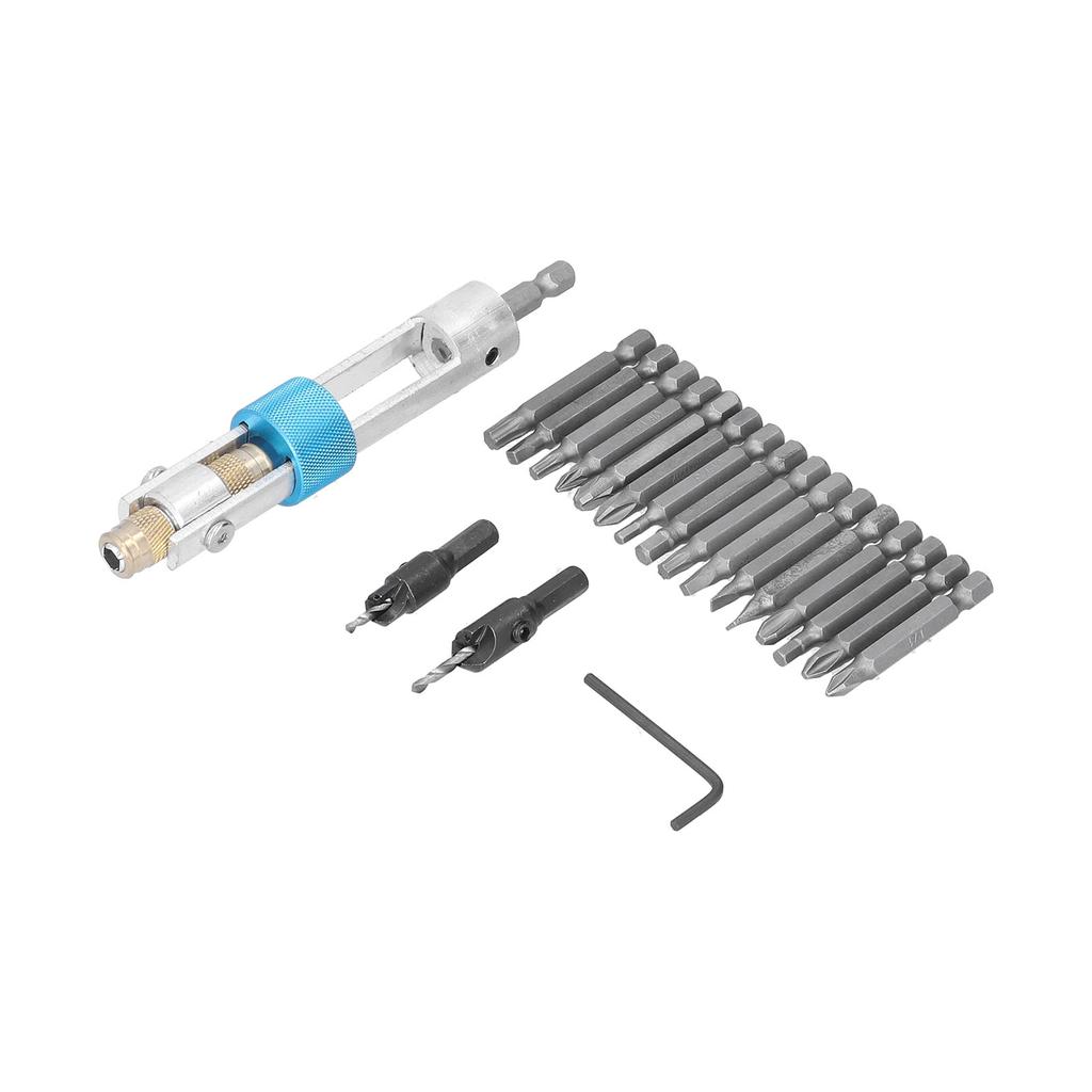 20Pcs/Set Countersink Drill Bit High Speed Steel Screwdriver Bits Screw Driver Converter Hand Tool