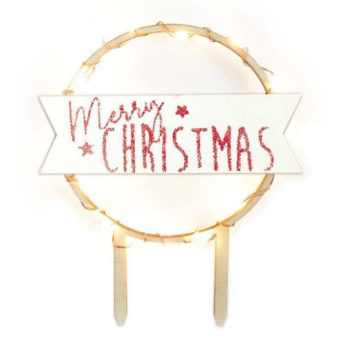 Cake topper LED - Merry Christmas