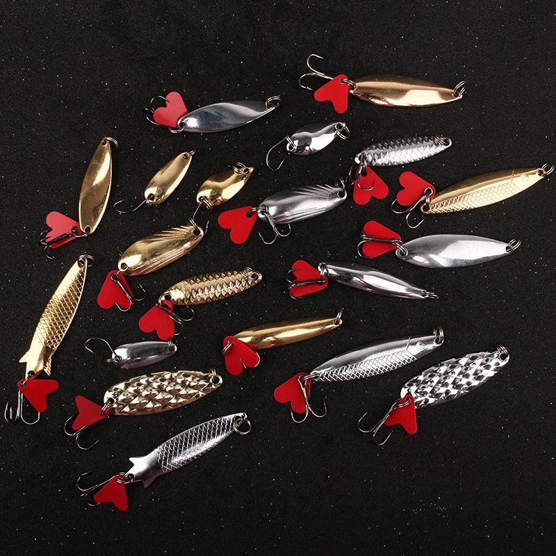 25Pcs/Set Metal Jig Spoon Spinner Fishing Lure Wobbler Bait Set With Fishing Tackle Box Kit For Fishing Lure Bait Set