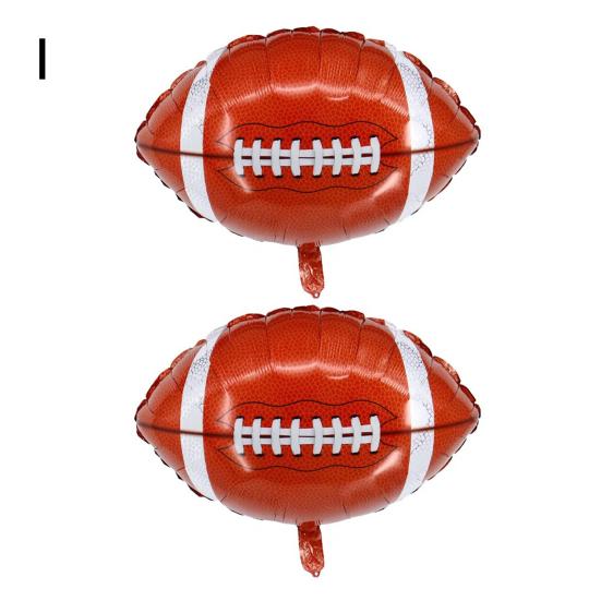 2Pcs Festival Balloons Inflatable Lightweight Multiple Ball Patterns Multi-style Reusable Decoration Aluminum Sports Themed Happy Festival Balloons