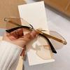 European and American fashion niche trendy brand retro rhombus frameless sunglasses light luxury literary and artistic style sunglasses