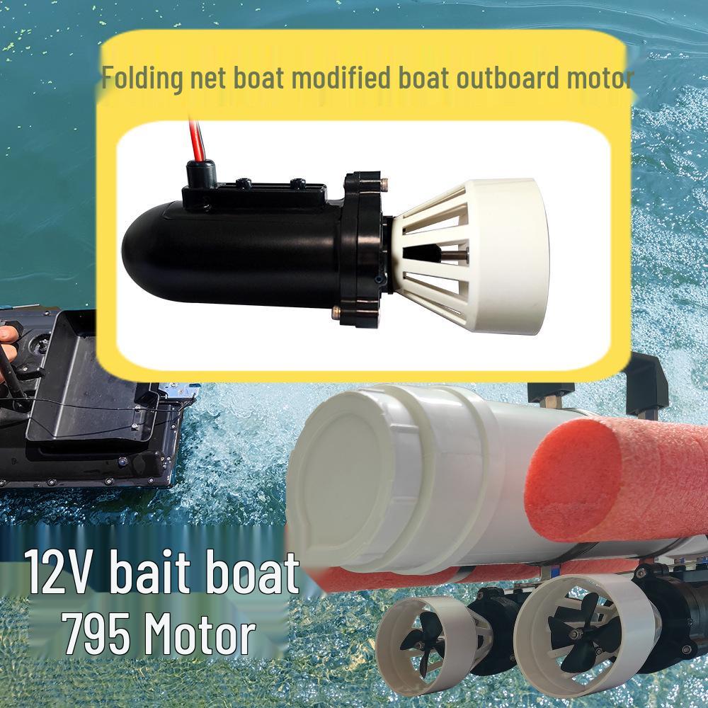 12V 795 Motor Underwater Power Thruster for DIY RC Bait and Net Pulling Boat Models