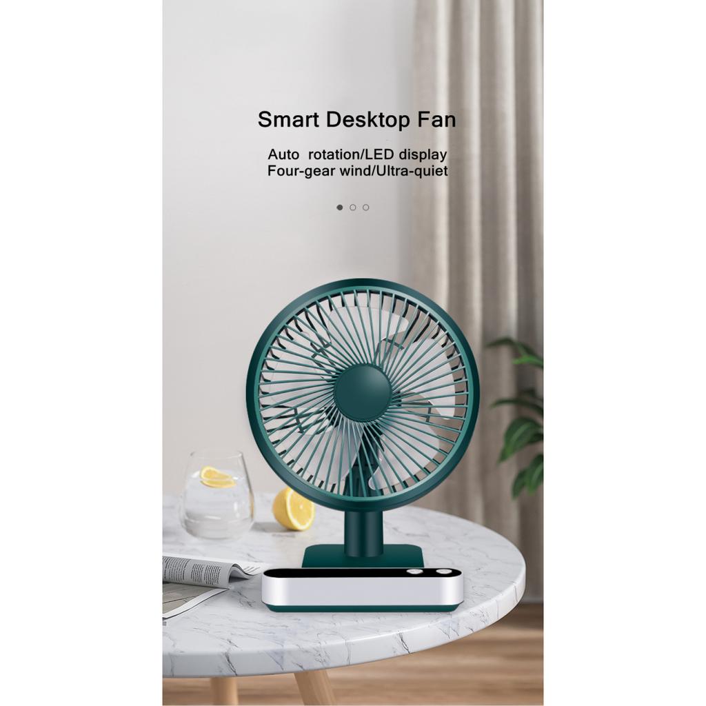 Mini ventilator electric portabil USB, reîncărcabil inteligent, cu 4 trepte, reglabil, răcitor de aer silențios, pentru birou, casă, călătorii