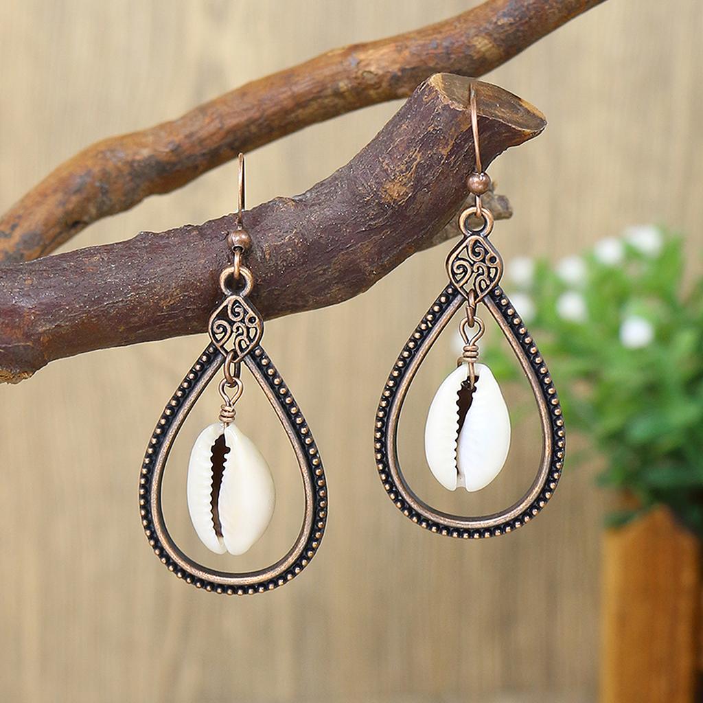 Boho Women Trendy Zircon Set Water-drop Shaped Earrings Pendent Necklace Classic Fashion Accessory Gift Party