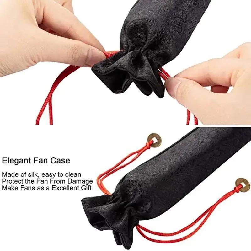 1 Pcs Vintage Black Chinese Style Folding Fans Kung Fu Fan Wedding Party Dance DIY Solid Color Pocket Hand Craft Decoration