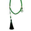 New Chinese-style green string beads, fringed necklace, women's long oblique span chain, sweater chain, niche ancient cheongsam with accessories