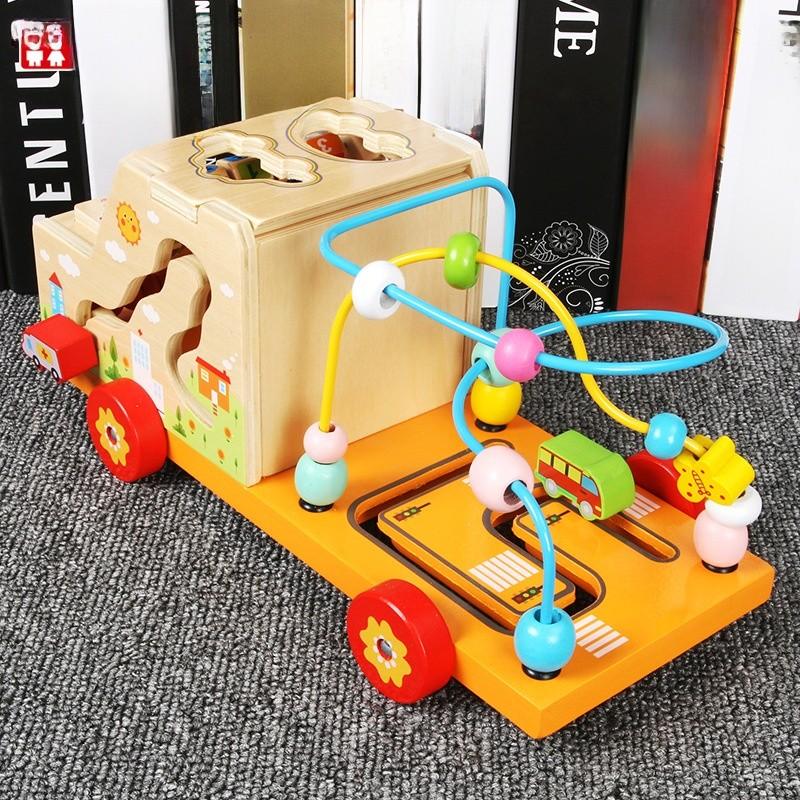 Wooden Educational Kid Learning Car Shape And Pattern Recognition Toddler Play