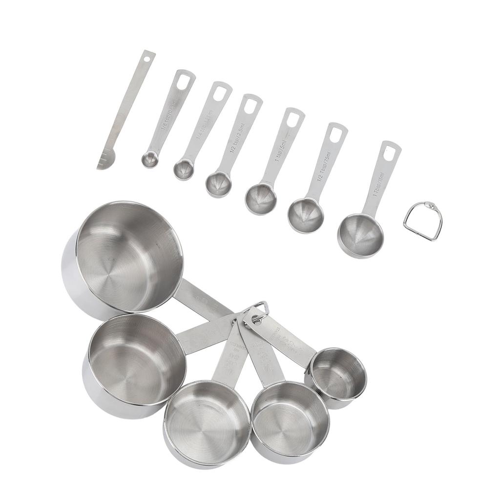 12 Pcs Stainless Steel Measuring Cups Spoons Set Kitchen Measuring Tools for Cooking Baking